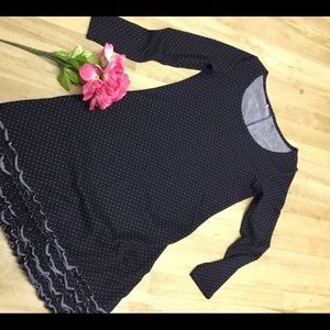 Cozy poly cotton polka dot winter dress large